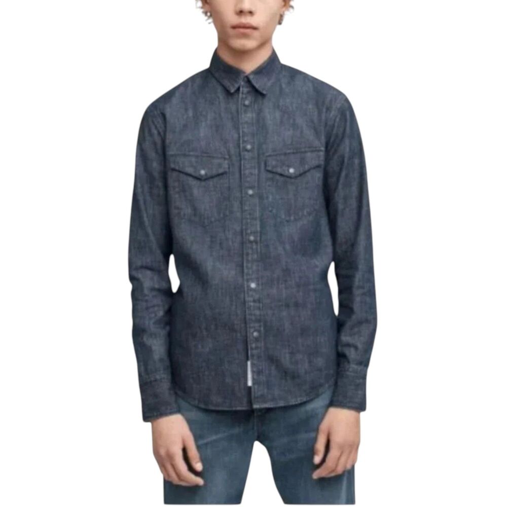 Rag & Bone Beck Indigo Denim Snap Shirt Men’s Size XXS Western Yoke